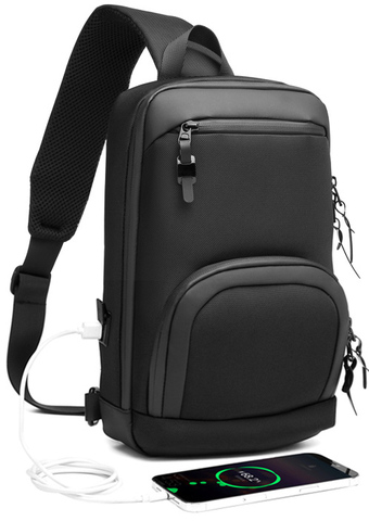 Картинка рюкзак однолямочный Ozuko 9516 Black - 12