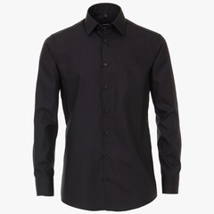 Сорочка мужская Venti Body Fit 001422-800 черная, удлиненный рукав