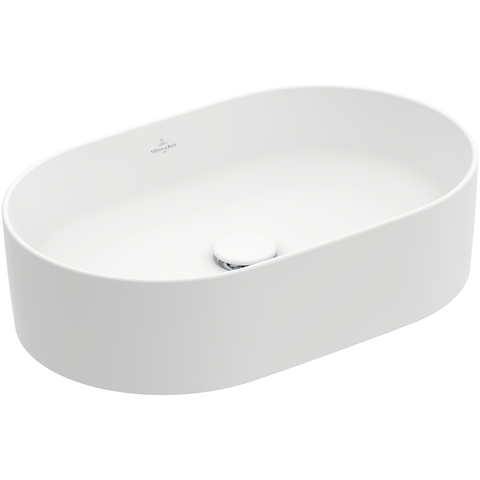 Villeroy&Boch Collaro 4A1956RW Раковина на столешницу 56x36, отверстия для смесителя-отсутствуют, материал-TitanCeram, вид грязеотталкивающего покрытия-CeramicPlus