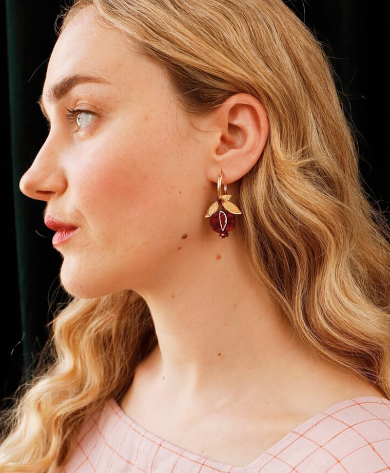 Cерьги Mini Pomegranate Hoops