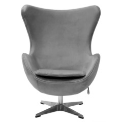 Кресло EGG CHAIR серый, искусственная замша