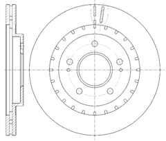 Диск тормозной вентилируемый G-brake  GR-20427