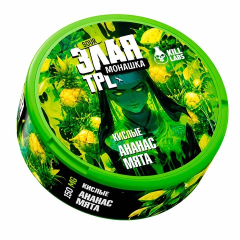 Жевательный табак ЗЛАЯ МОНАШКА х TPL SOUR 150мг - Кислые ананас и Мята