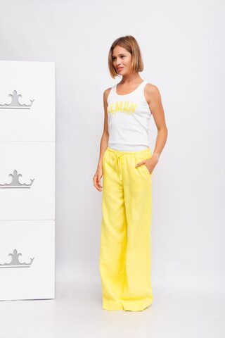Oui Топ трикотажный с надписью Lemon Spritz