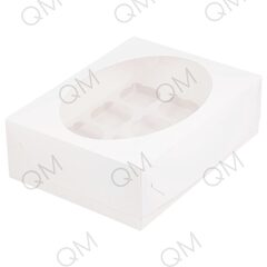 Коробка под капкейки с окном 320*235*100 мм (12) (белая), 50шт