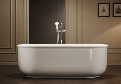 BelBagno BB401-1700-800 Отдельностоящая акриловая ванна в комплекте со сливом-переливом, 170x80, цвет: белый