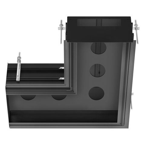 Gessi Binario 61151#299 Профиль угловой 740х740 мм., для 5 модулей, установка Easy-Fix, цвет Black XL