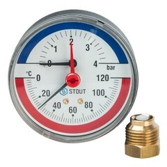 Термоманометр STOUT аксиальный DN80 G1/2" SIM(RIM)-0005-800415