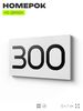 Номер на дверь 300, табличка на дверь для офиса, квартиры, кабинета, аудитории, склада, белая 120х70 мм, Айдентика Технолоджи