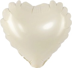 Шар К 5''/13 см, Мини-сердце, Кремовый, 5 шт.