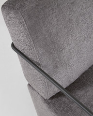 Кресло Gamer из серой синели и металла с черной отделкой