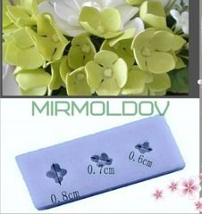 Силиконовый молд Серединки маленьких цветочков , сирень 3 в 1