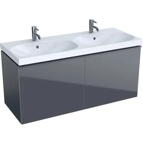 Geberit Acanto 500.613.JK.2 Тумба под раковину, 119x53.5x47.6см, темно-серый / лакированный матовый, темно-серый / глянцевое стекло