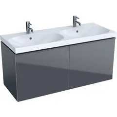 Geberit Acanto 500.613.JK.2 Тумба под раковину, 119x53.5x47.6см, темно-серый / лакированный матовый, темно-серый / глянцевое стекло фото