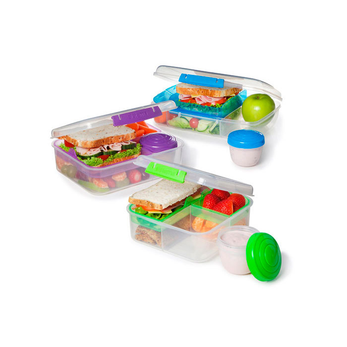 Ланч-бокс с баночкой Sistema "Bento TO GO", многосекционный, 1,25 л, цвет Зеленый
