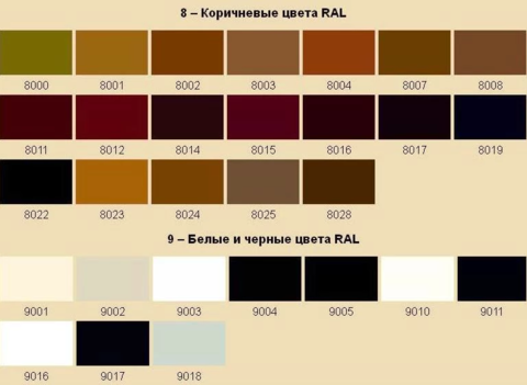 Варианты расцветок