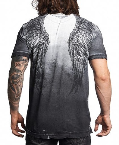 Affliction | Футболка мужская Upward Grey A1040GR спина