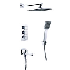 Timo Tetra-Thermo SX-0199/00SM Комплект душевой системы внутреннего монтажа с термостатом, цвет: хром фото