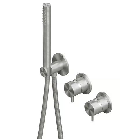 QuadroDesign Source 1368.00AS Смеситель для душа, встраиваемый, на 2 потребителя, с ручным душем, цвет: Brushed Stainless Steel