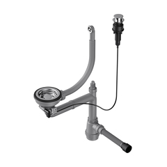 Omoikiri WK-1-R-A-IN 4956164 Арматура с клапаном-автоматом для одночашевых моек с круглым переливом, нержавеющая сталь фото