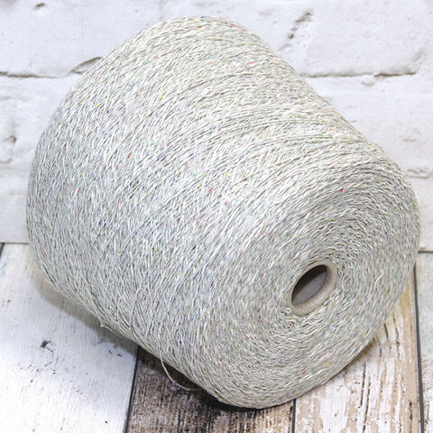 Смесовка со льном и вискозой NEW MILL / CAPRESE TWEED 340 серо-зеленый твидовый