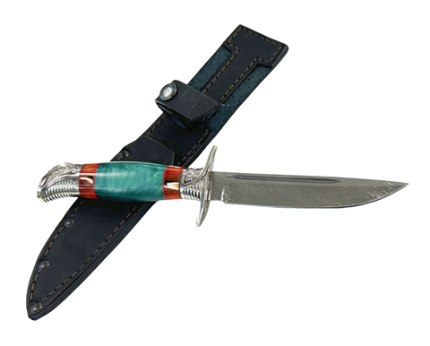 Нож Финка НКВД со звездой, подарочный, Bohler K340, композит, G10, мельхиор