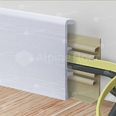 Плинтус Alpine Floor - Rico Concept 80 Белый с тиснением (RC 80001)