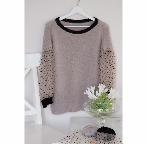 Описание Dotted Sleeve Jumper (автор Лена Родина)