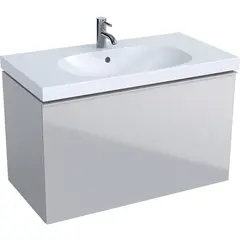 Geberit Acanto 500.612.JL.2 Тумба под раковину, 89x53.5x47.5см, песчаный глянец / матовый песочно-серый, песчаный глянец / глянцевое стекло фото