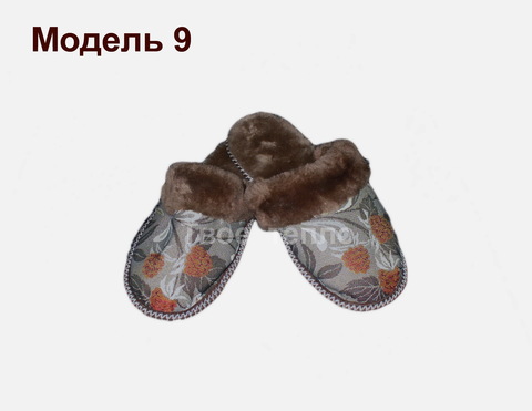 Женские тапочки шлепки с гобеленом