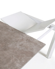 Стол Atta 120 (180) x80 белые ножки керамика Vulcano Ash
