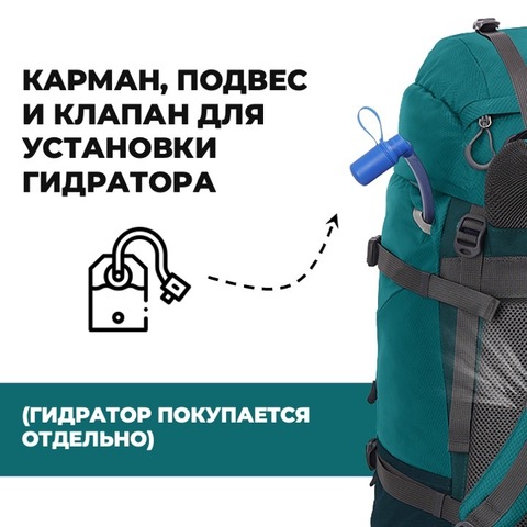 Картинка рюкзак туристический Nevo Rhino 8929-NW Green - 14