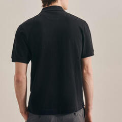 Поло мужское Seidensticker Slim Fit 01.699530-39 чёрное, короткий рукав