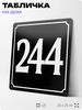 Адресная табличка с номером дома 244, на фасад и забор, черная, 25х25 см, Айдентика Технолоджи