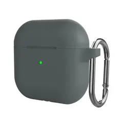 Чехол для наушников Apple AirPods 4, Dark Gray (Темно-серый), с карабином