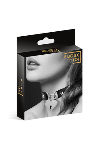 Чокер с замком сердце COLLIER PENDENTIF COEUR NOIR