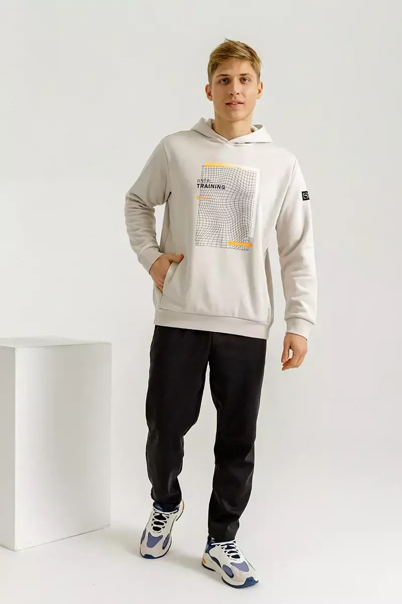 Мужская спортивная толстовка Anta Cross-Training Sweet Hoodie серая - 4