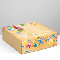 Коробка самосборная одиночная Прямоугольник, 28,5*29,5*9,5 см, Крафт 