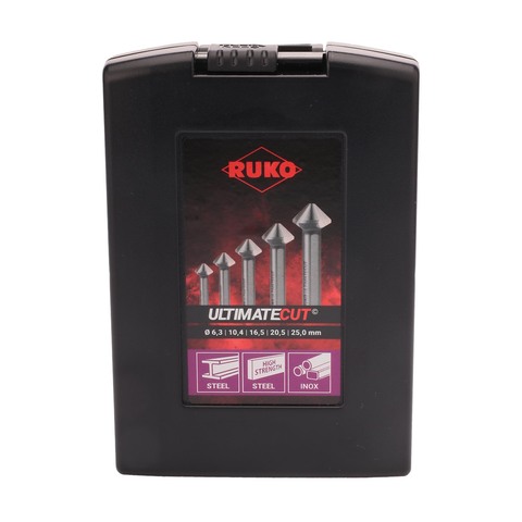 Набор зенковок 90° 6,3-25мм UltimateCut 3z HSSE-Co5 5шт Ruko 102791ERO