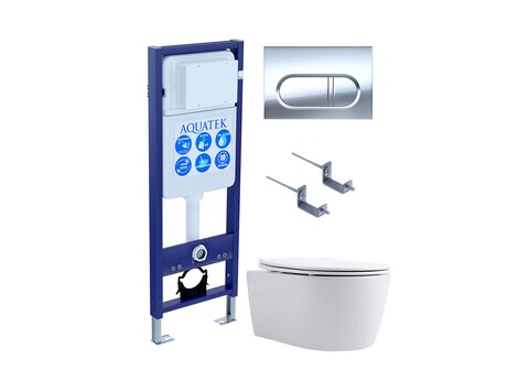 Aquatek SET ЕВРОПА New-INS17-043 4в1 SET ЕВРОПА New-INS17-043 4в1(рама Aquatek INS-0000017 +крепление KKI-0000002 +кнопка KDI-0000043 +унитаз AQ1106L-00 +тонкое сиденье с механиз)