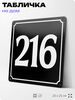 Адресная табличка с номером дома 216, на фасад и забор, черная, 25х25 см, Айдентика Технолоджи