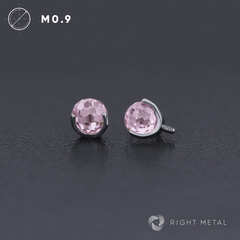 Ball 3-Prongs 4мм Faceted Pink