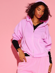 PINK ФЛИСОВЫЙ ХУДИ НА МОЛНИИ