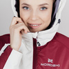 Теплая лыжная куртка женская Nordski Premium Sport cream-wine - 5