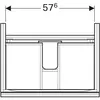 Geberit Acanto 500.610.JL.2 Тумба под раковину, 64x53.5x47.5см, песчаный глянец / матовый песочно-серый, песчаный глянец / глянцевое стекло