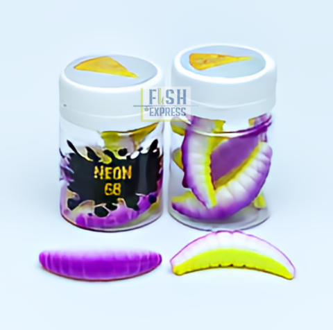 NEON 68 Maggot 46мм (6 шт ) СЫР цвет ФИОЛЕТ/БЕЛЫЙ/ЛИМОН продажа от 2 шт.