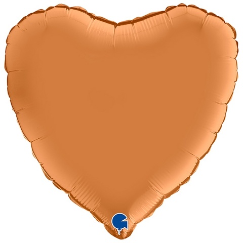 Шар Г 18''/46 см, Сердце, Сатин, Карамель, 1 шт.