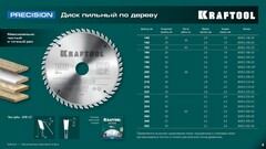 KRAFTOOL Precision, 180 х 20 мм, 48Т, пильный диск по дереву (36952-180-20)