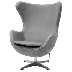 Кресло EGG CHAIR серый, искусственная замша