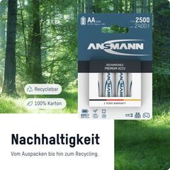 Аккумулятор АА/NiMH ANSMANN MaxE 1.2V 2500mAh